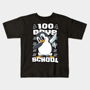 100 Days of school featuring a Dabbing Penguin #3 Kids T-Shirt